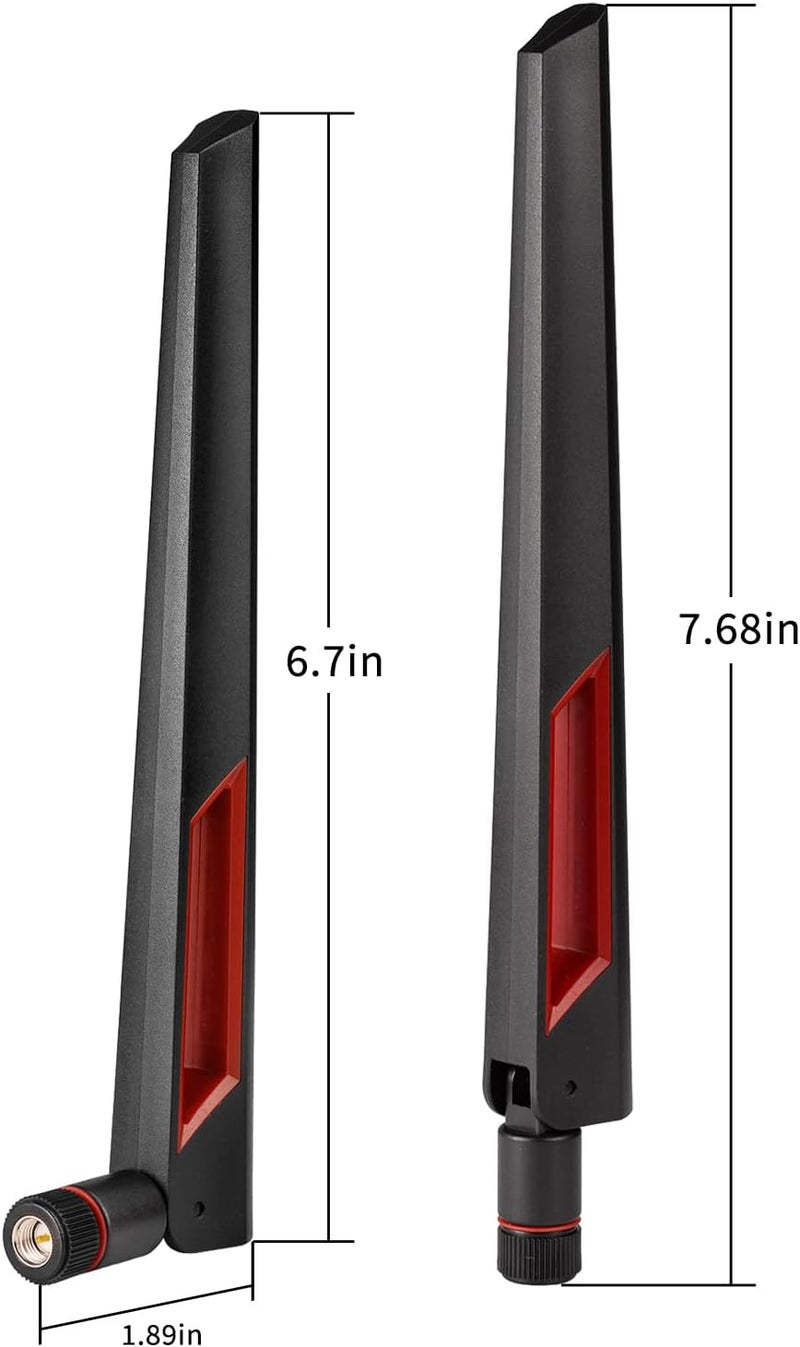 Superbat هوائي واي فاي مزدوج النطاق 2.4GHz 5GHz 5.8GHz هوائيات SMA لجهاز الكمبيوتر المكتبي لوحة الأم بطاقة واي فاي بلوتوث جهاز توجيه الشبكة اللاسلكية (عبوة 2)  - Image 2